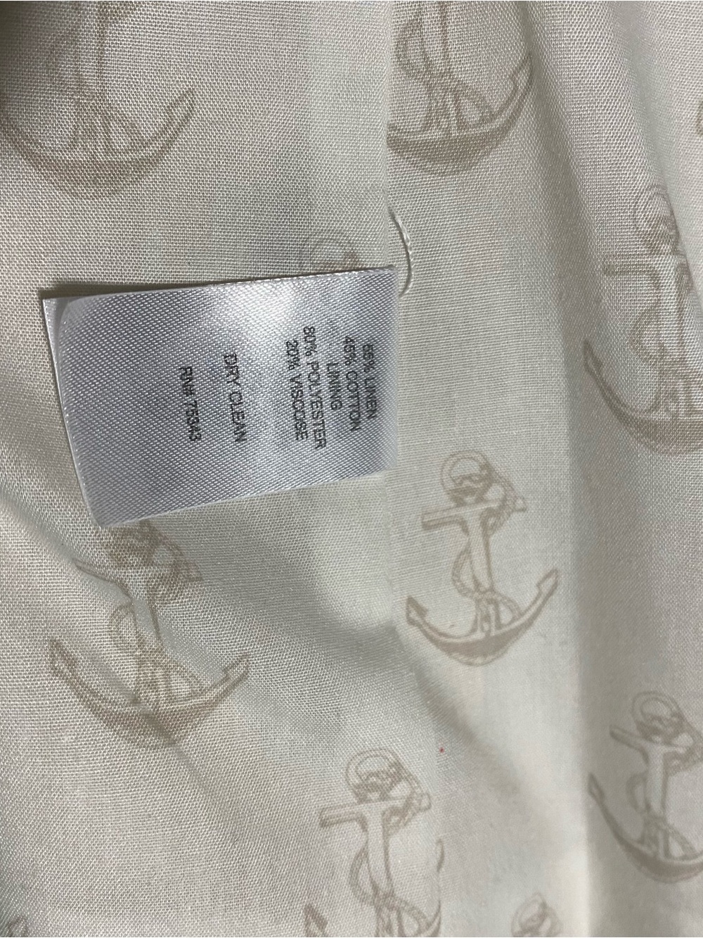 British Khaki Cream Linen-Blend Single-Button Blazer with Blue Stripe Accents S - Picture 9 of 10